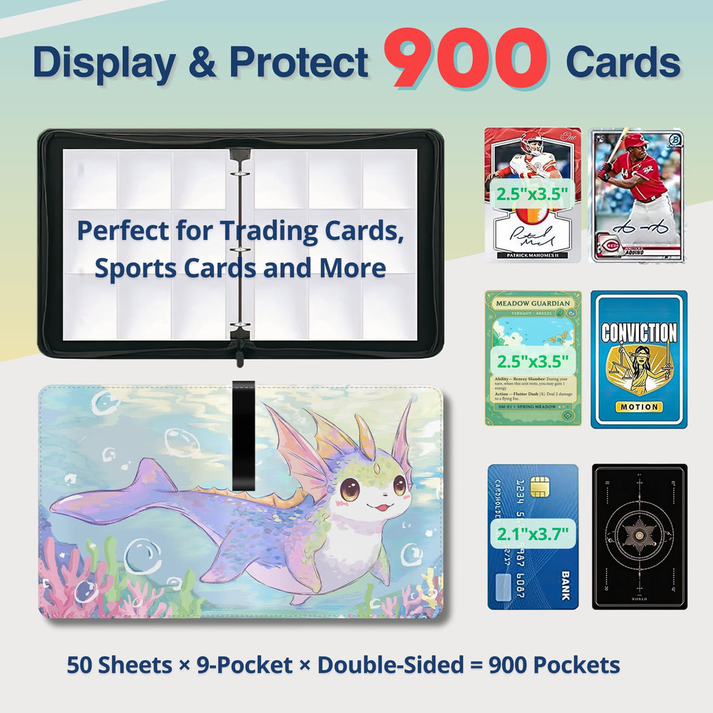 UGYAZX sheets showing 50 double-sided 9-pocket pages for compact storage