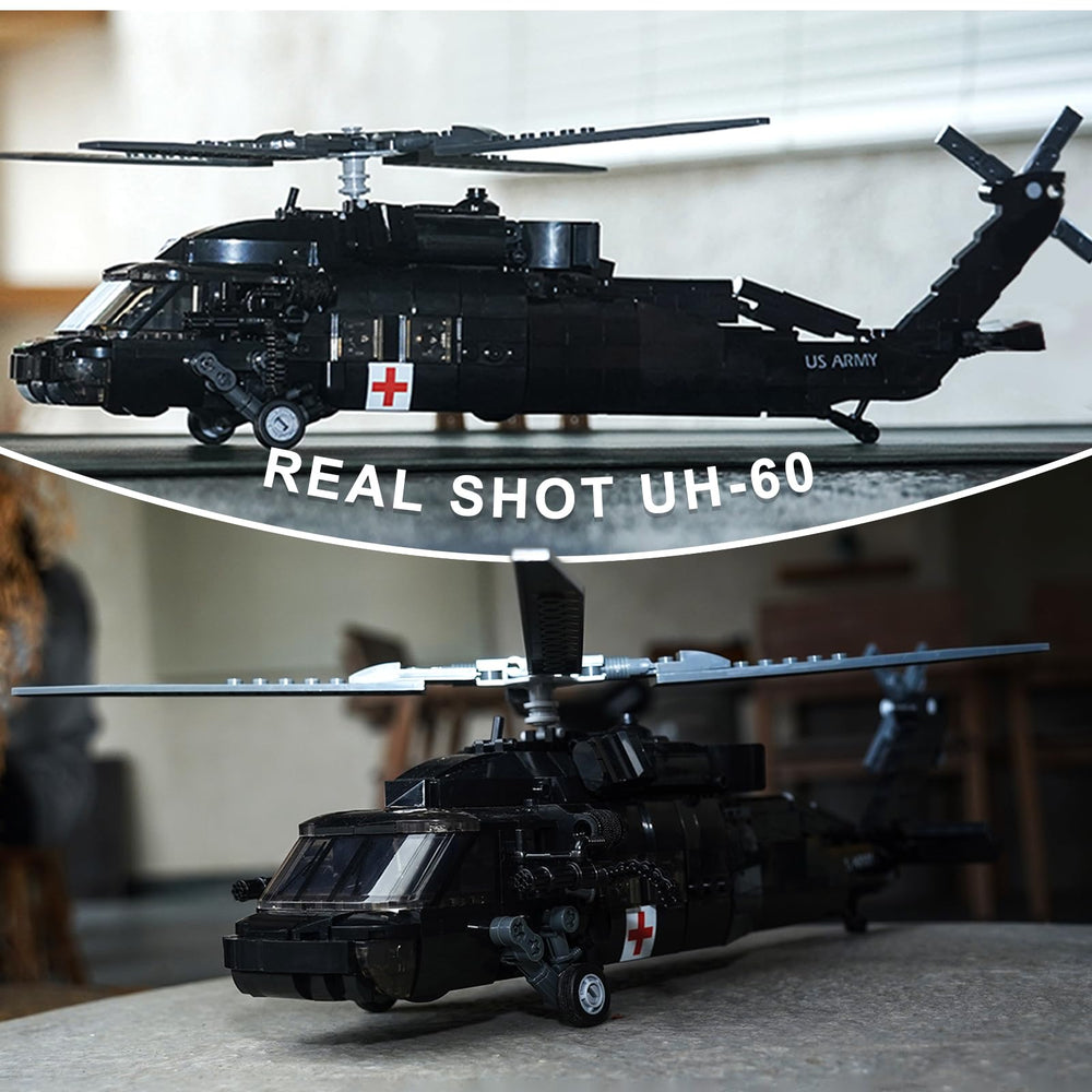 UH-60 Black Hawk cockpit detail with instrument panel for authentic building play