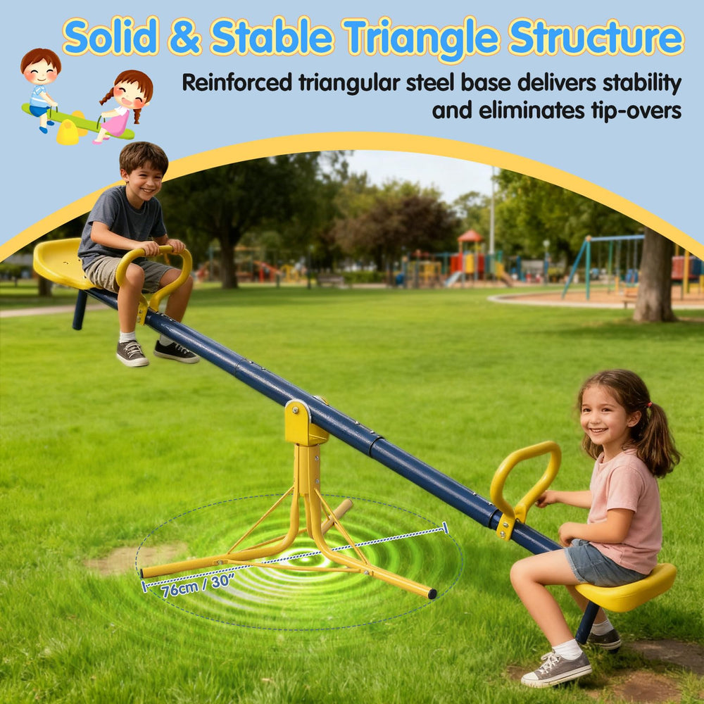 UIABOPZ Teeter Totter shows 360-degree rotation for dynamic, cooperative fun