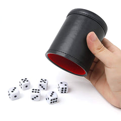 Uieauy felt-lined dice cup with premium PU exterior for smooth rolls.