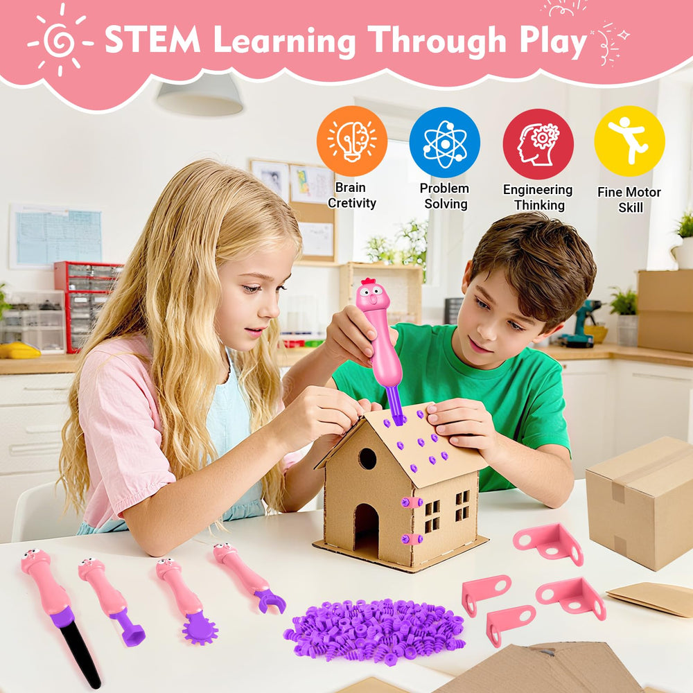 Uieeone 122-piece cardboard construction kit inspires imaginative building sessions at home