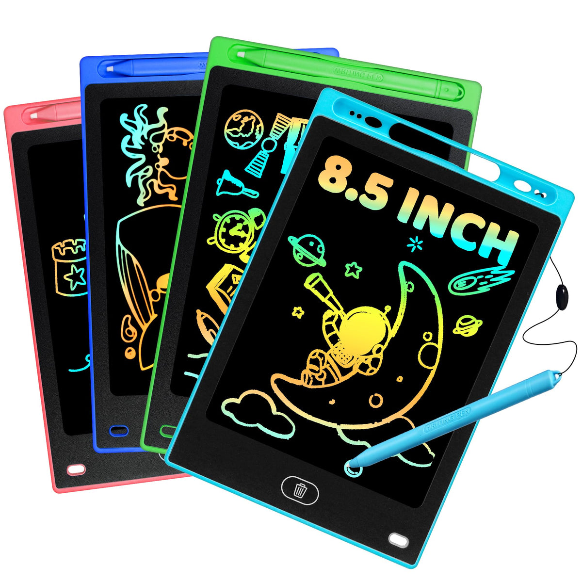 UIIOPJIOM 4-pack LCD writing tablet offers bright, clear drawings for creative kids.