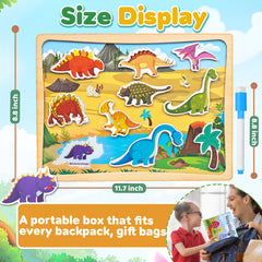 UIIOPJIOM magnetic wooden puzzle whiteboard side invites drawing and counting on the go