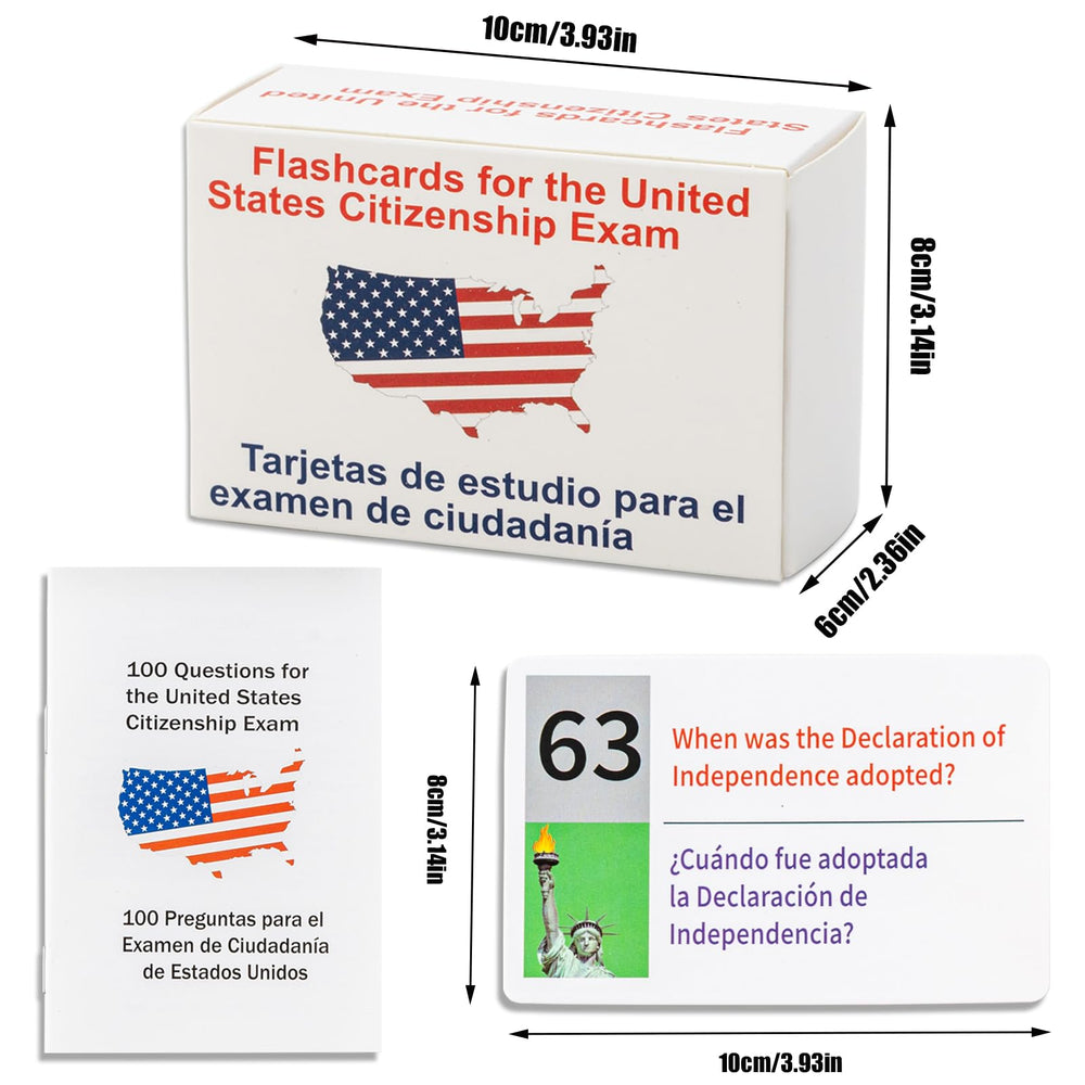 UIONML US Civic Test Flash Card 2026 bilingual booklet included for guided learning