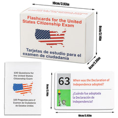 UIONML US Civic Test Flash Card 2026 bilingual booklet included for guided learning