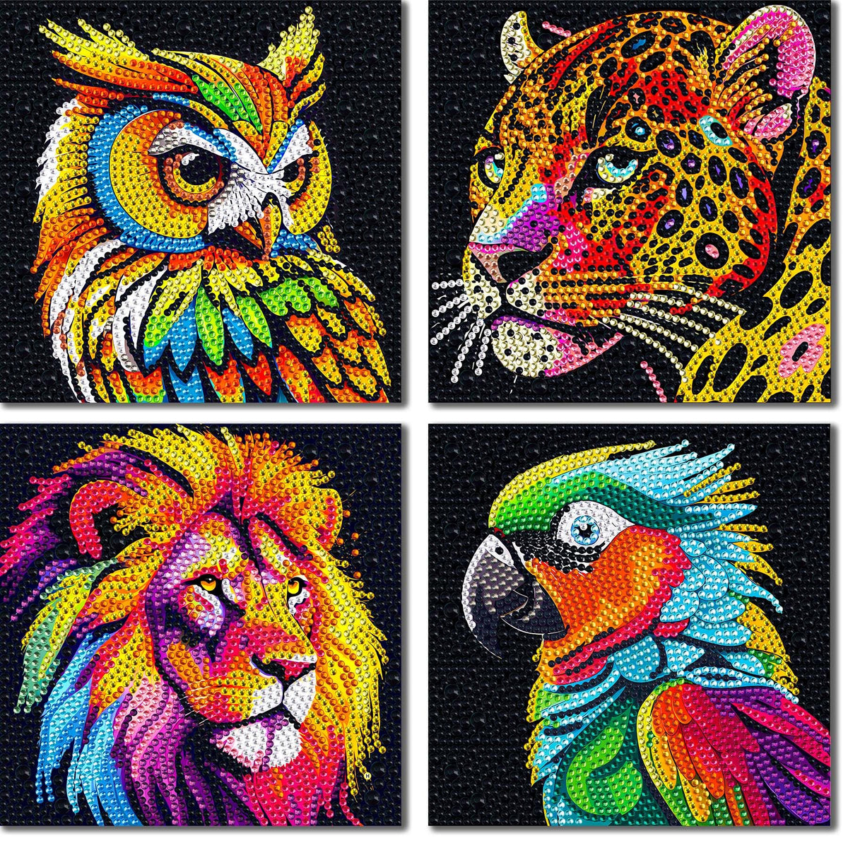 UiSdfuy Diamond Art Kit Lion Canvas for kids 8-12 with sparkly detailing