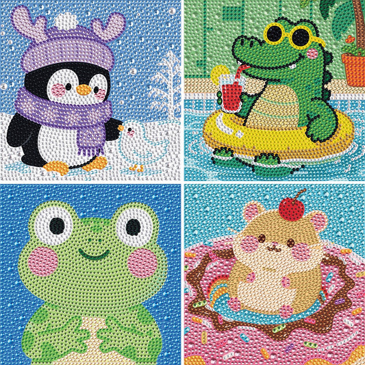 UiSdfuy diamond art kit penguin pattern for kids with focus and color skills