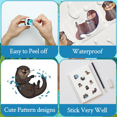 Ukudol otter stickers for water bottles with waterproof finish