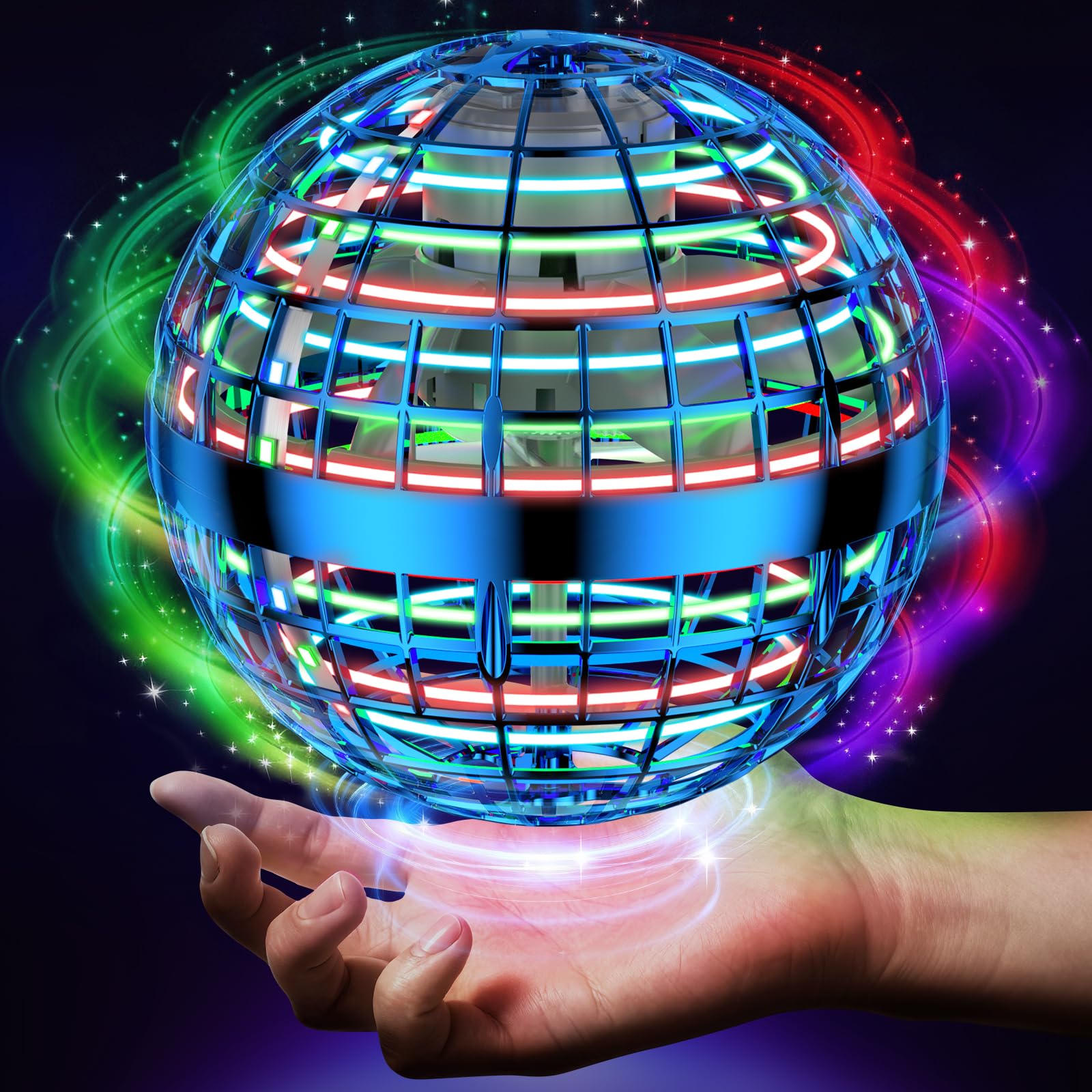 Uladis Flying Orb Ball AI in flight mode demonstrates responsive, interactive play for kids.