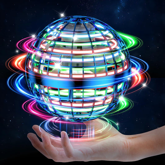 Uladis Flying Orb Ball with bright LED lights for indoor play and safety.