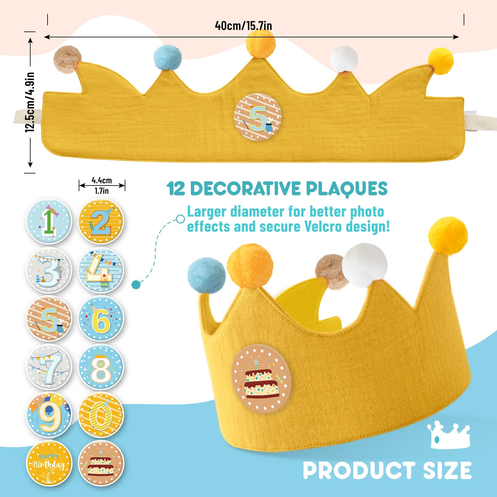 Ulibanner fabric crown highlighting durable material and easy care