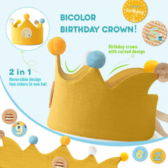 Ulibanner birthday crown with removable numbers shown for age customization