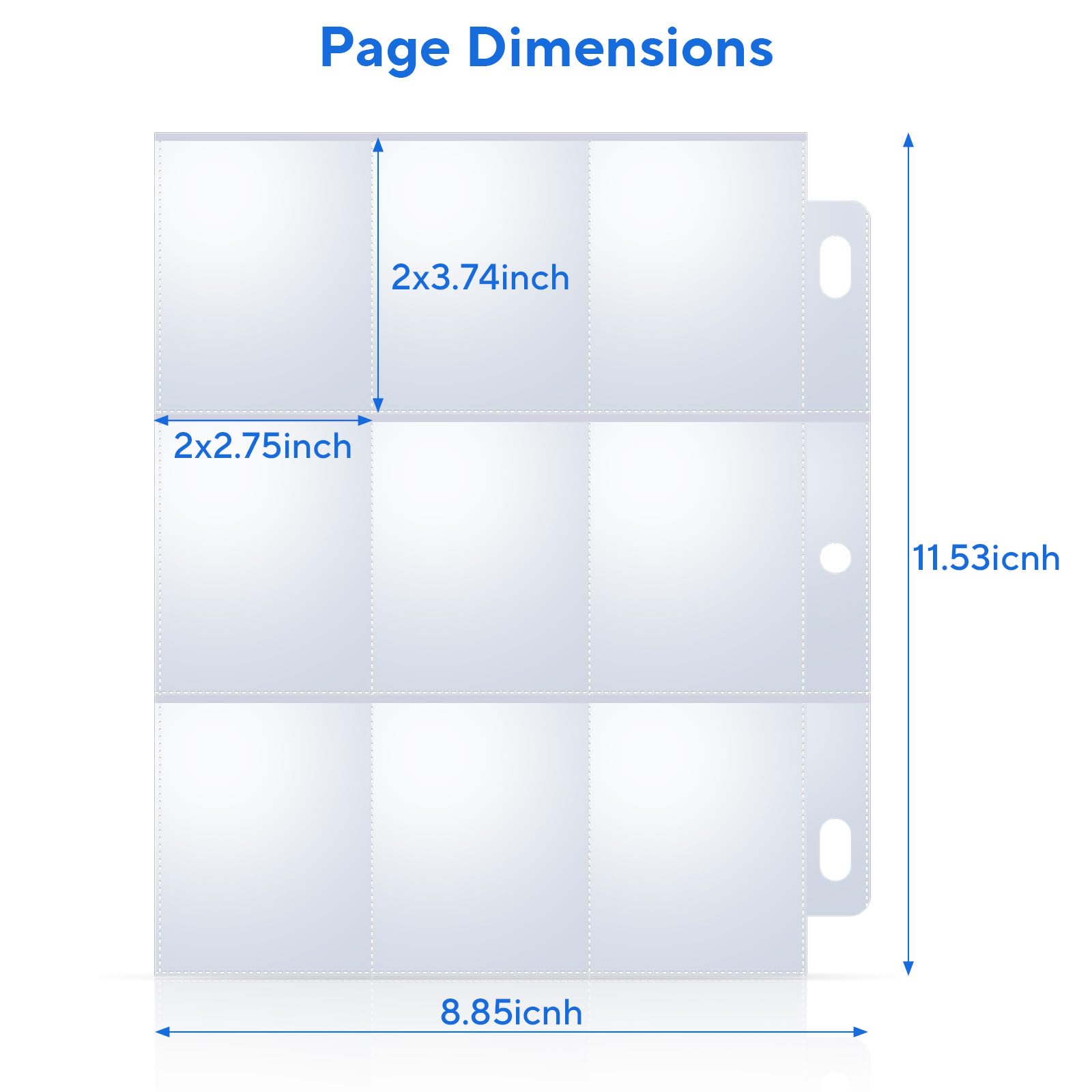 ULLTOON pre-punched holes for 3-ring binders, easy insertion.