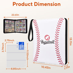 ULLTOON baseball card binder zipper closure enables secure transport