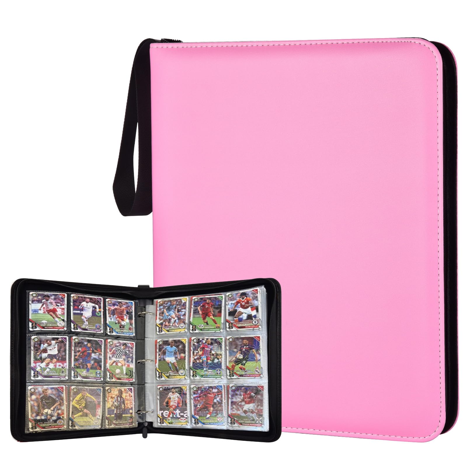 ULLTOON portable 9-pocket binder in pink for easy organization