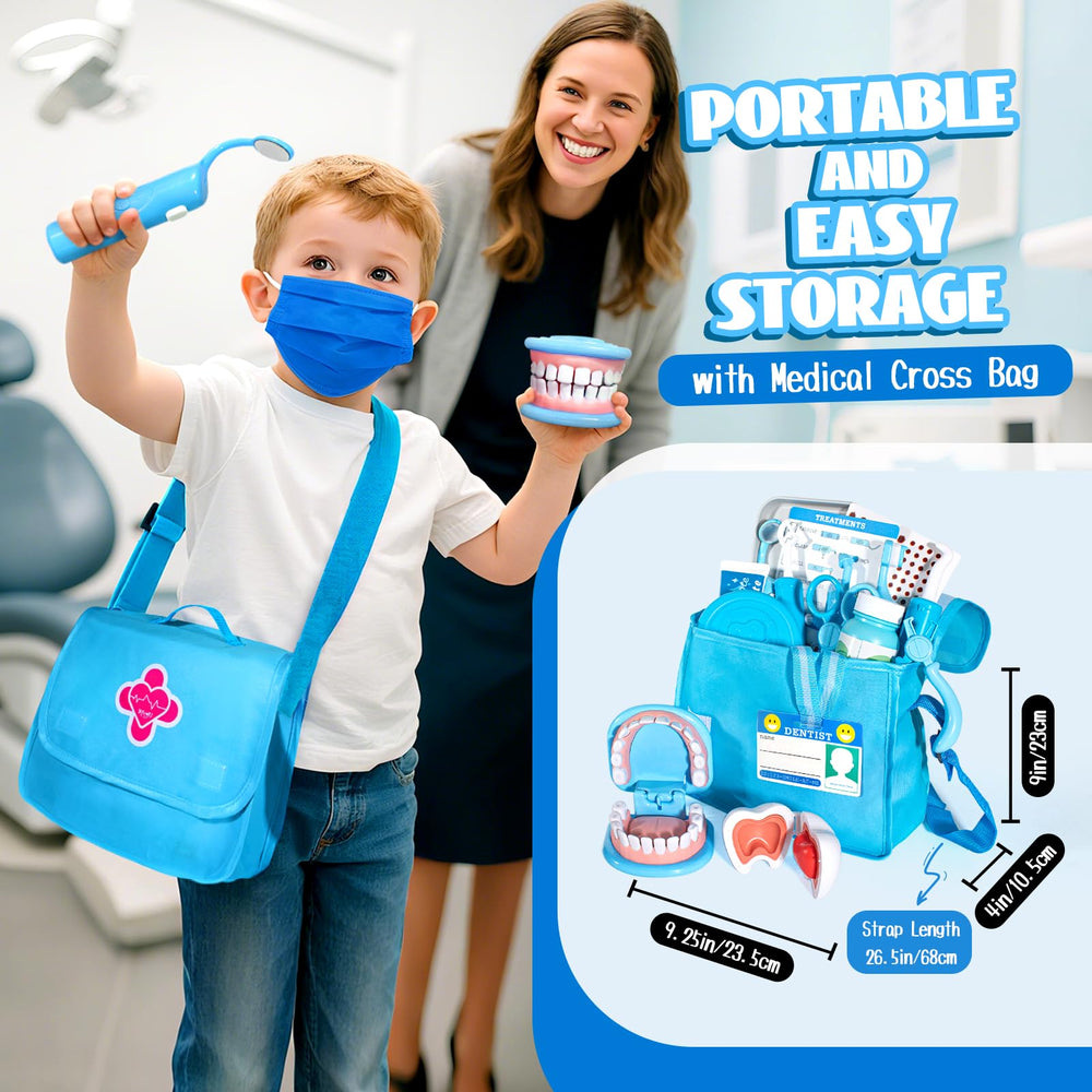 ULOVEME blue themed tooth model enhances imaginative play sessions