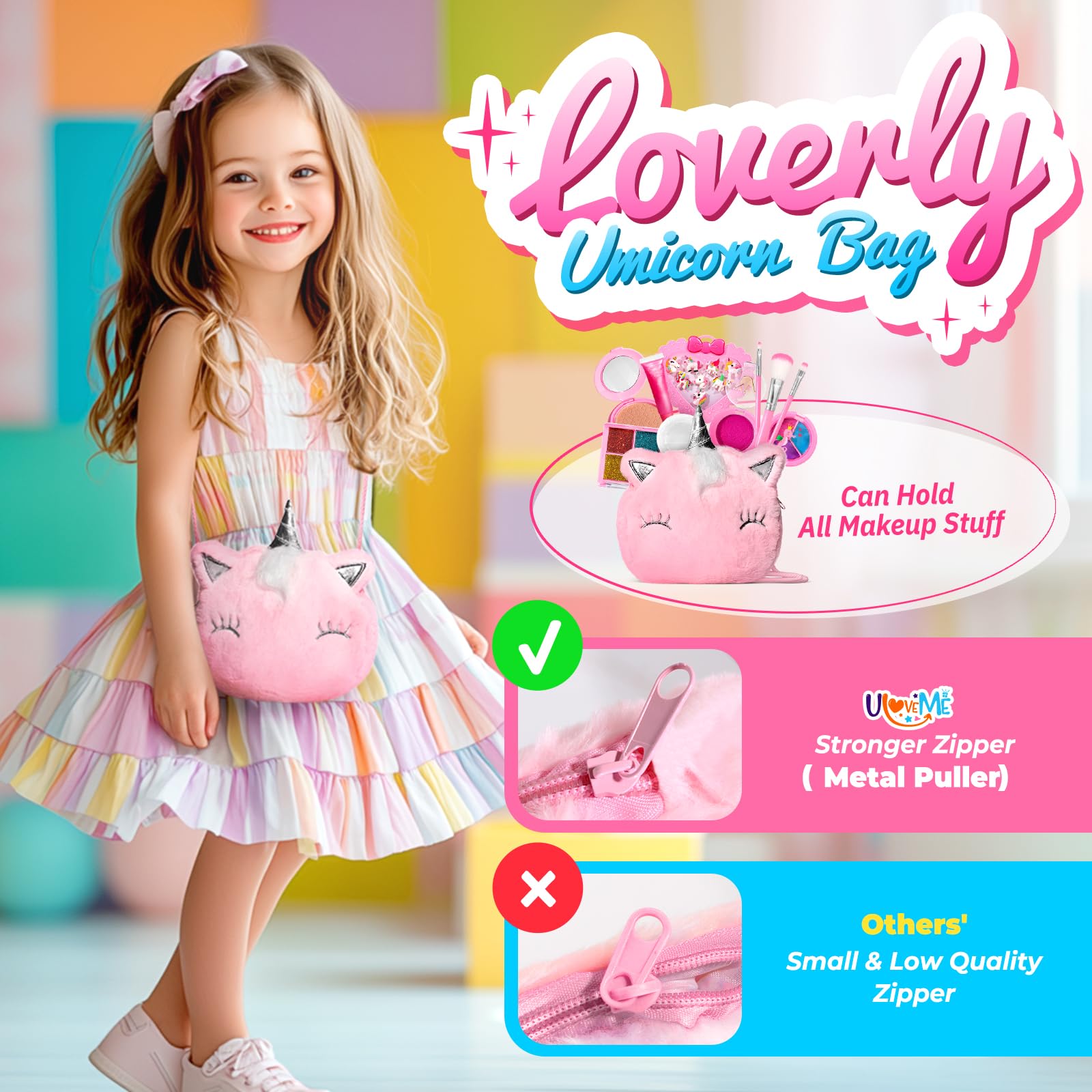 ULOVEME makeup colors that are washable for easy cleanup after play.