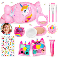 ULOVEME kids real makeup kit with candy-pink purse sparks imaginative play
