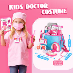 ULOVEME Pink Doctor Kit including braces and retainer for imaginative role play