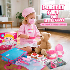 ULOVEME Pink Doctor Kit cavity stickers illustrating treatment steps during play