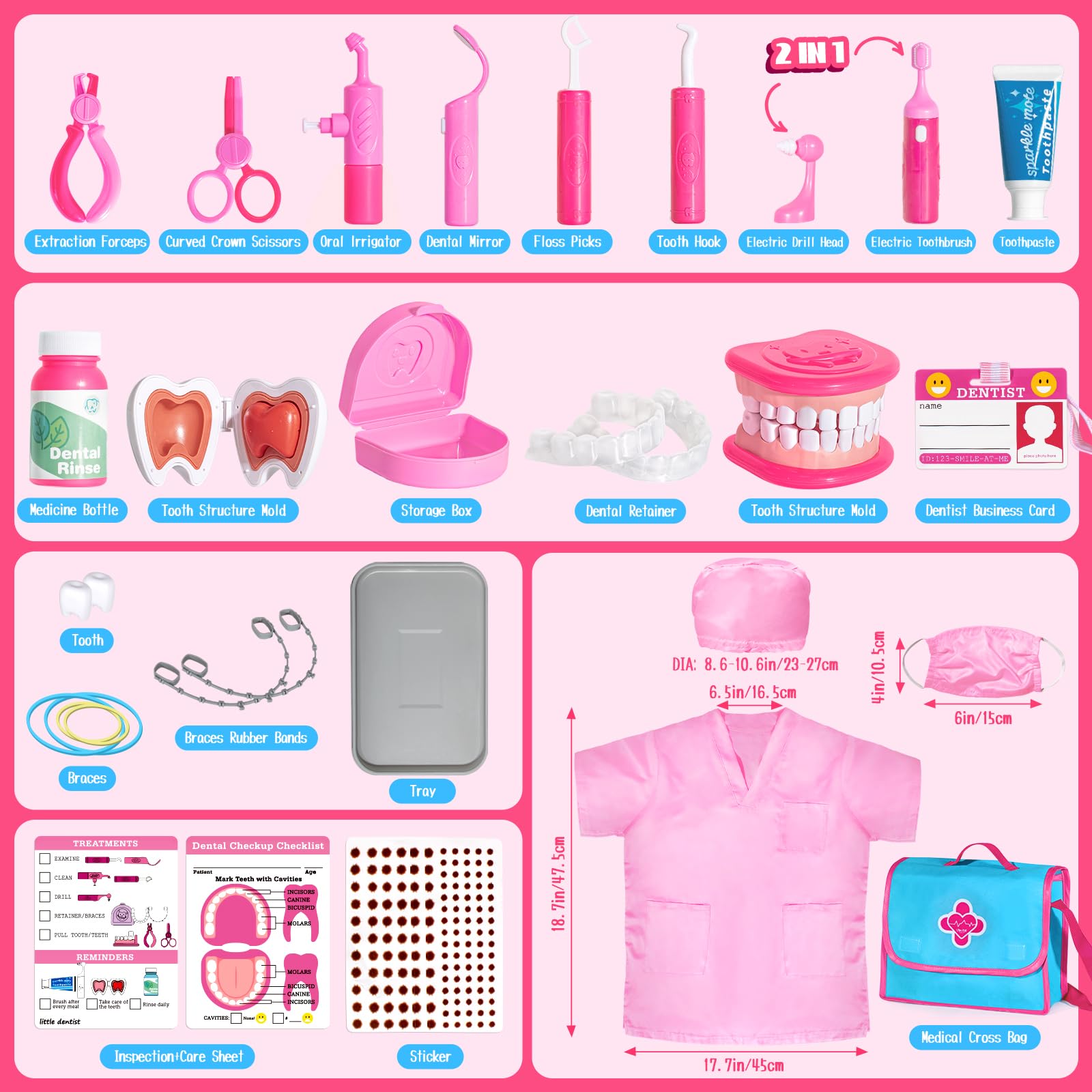 ULOVEME Pink Doctor Kit rounded edges ensure safe play for toddlers