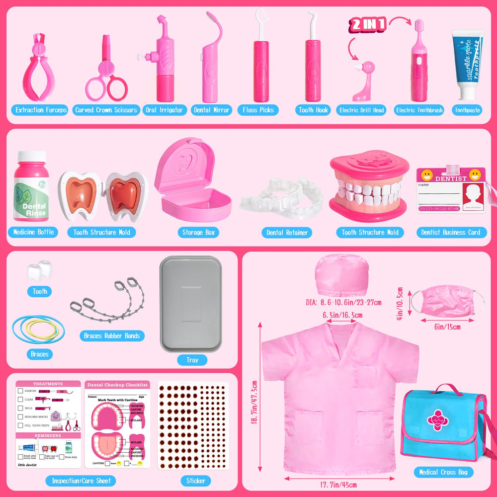 ULOVEME Pink Doctor Kit rounded edges ensure safe play for toddlers