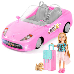 ULOVEME pink RC car doll-seat view, space for two dolls during play.