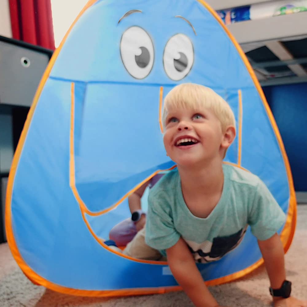 ULOVEME spacious tent interior fits two to three kids for group camping pretend.