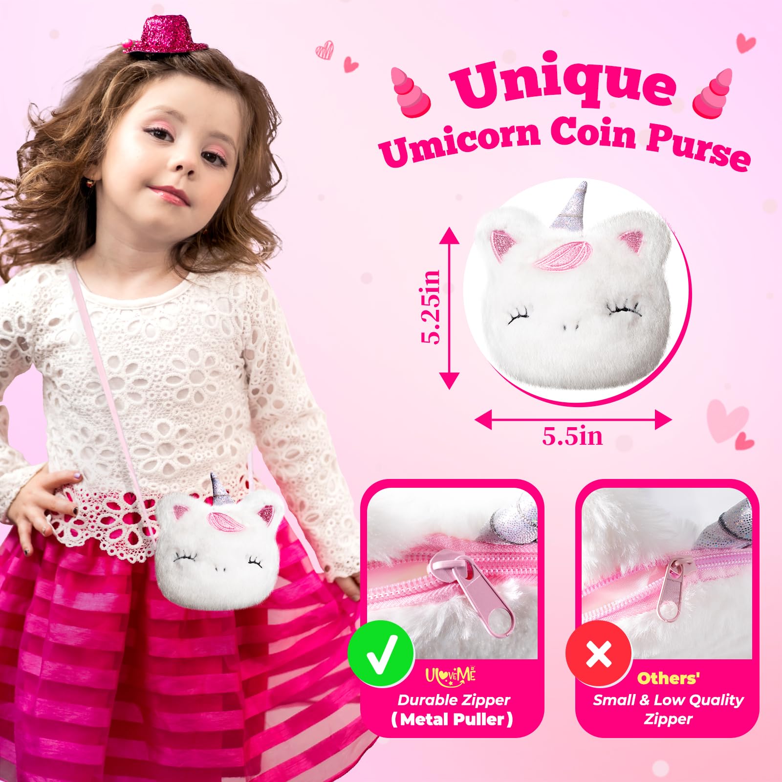 ULOVEME Umicorn makeup colors close-up, perfect for tiny pretend looks.