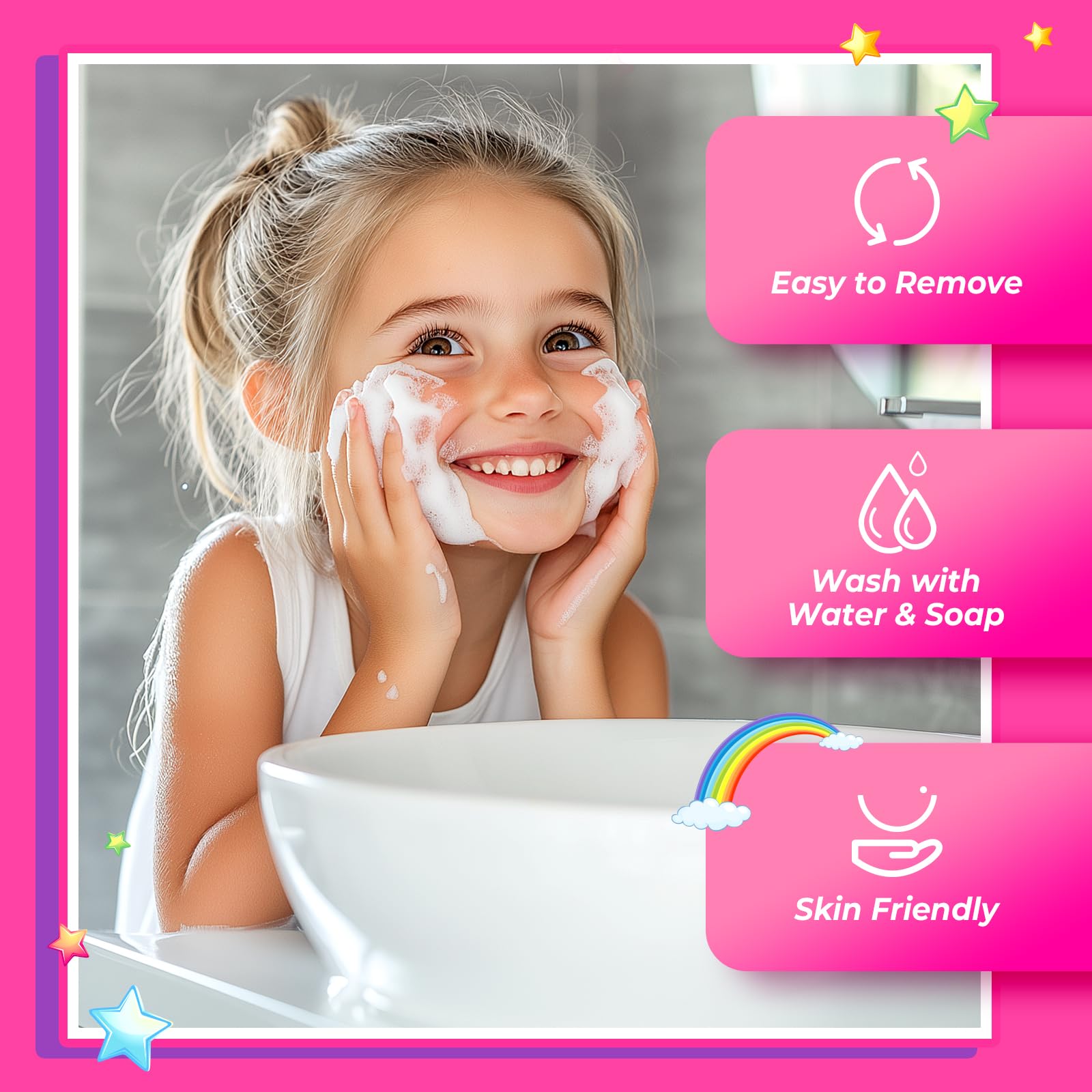 ULOVEME Umicorn makeup is washable with water for stress-free cleanup