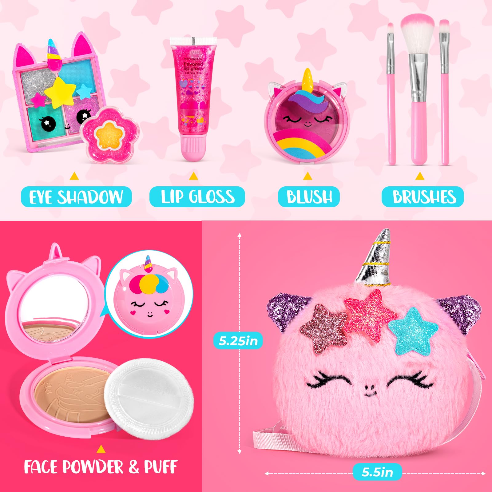 ULOVEME unicorn design case is compact and portable for on the go play