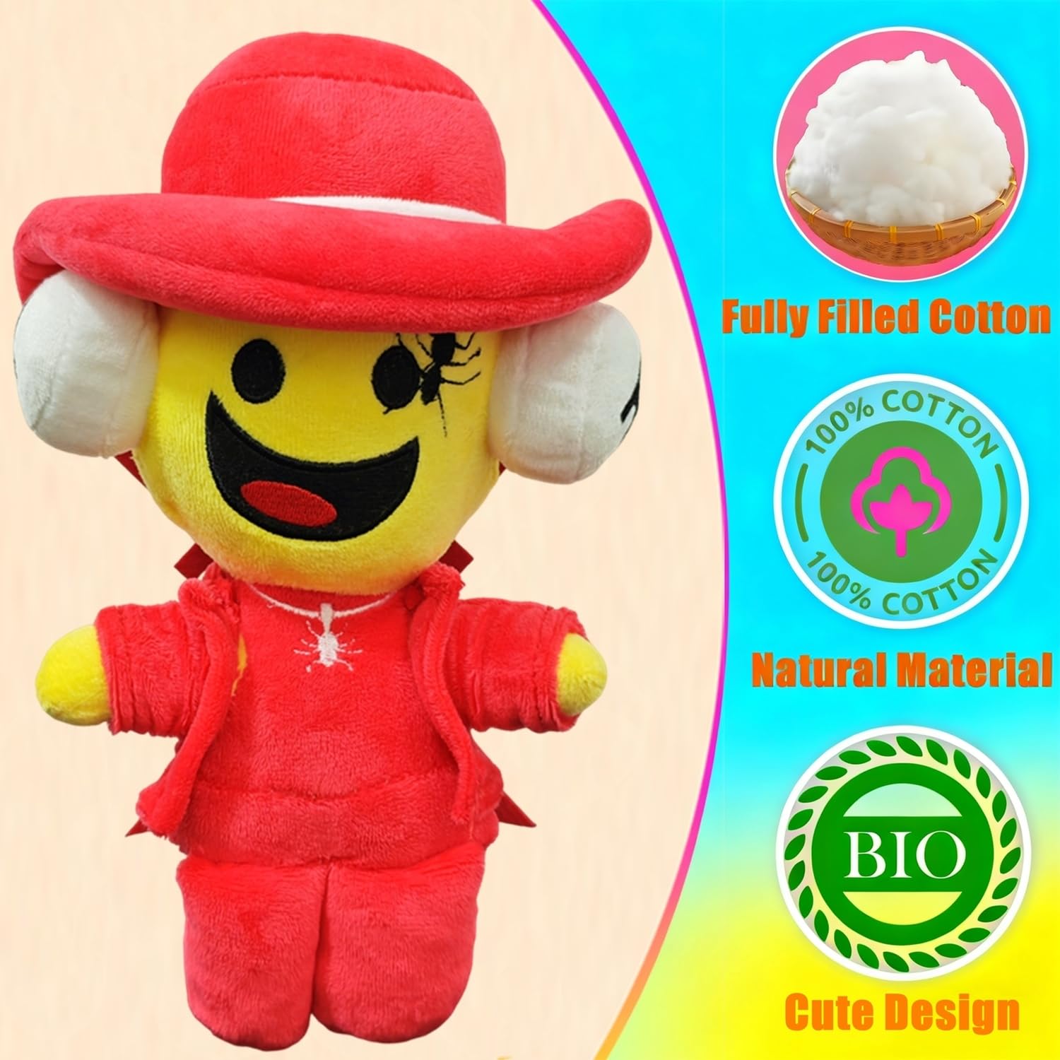 ULTHOOL Brainrot plush stitch detail, highlighting durable design.