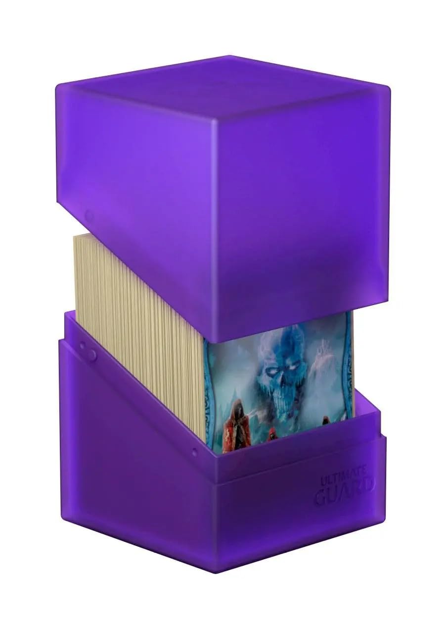 Ultimate Guard Boulder 100+ Amethyst deck case showing soft-touch finish for comfortable handling