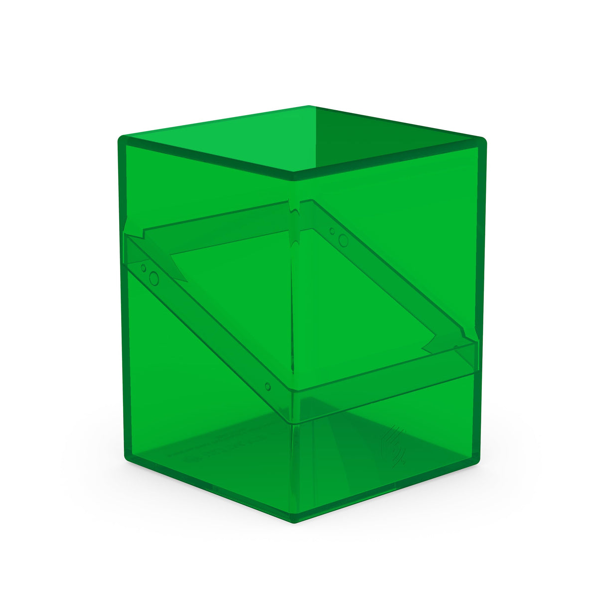 Ultimate Guard Boulder 100+ Clear deck case emerald – closed view shows secure closure
