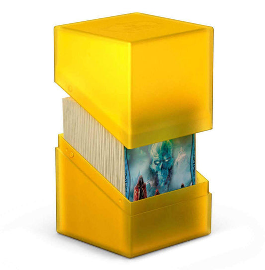 Ultimate Guard Boulder 100+ Classic Amber Deck Case with durable construction for safe card storage.