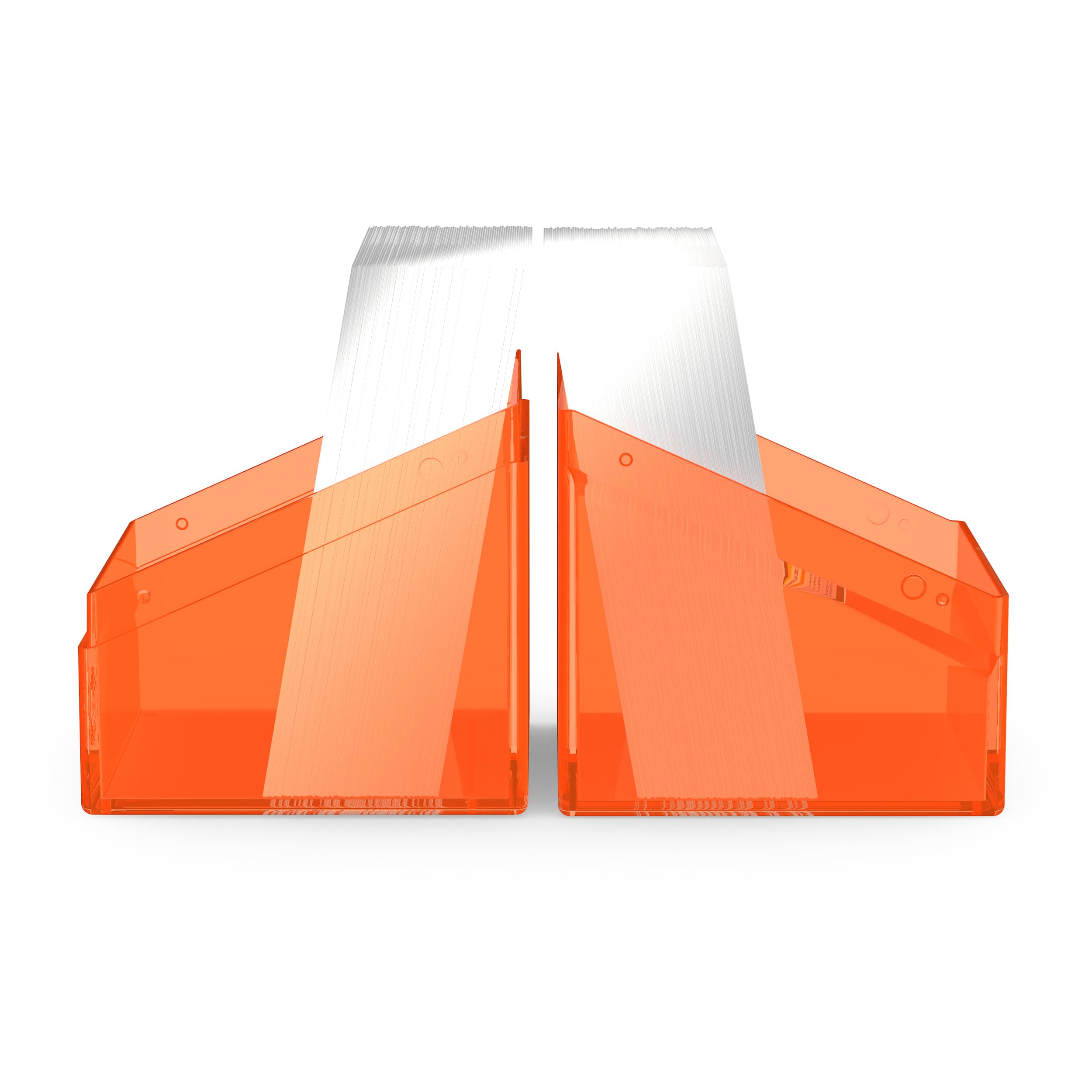 Ultimate Guard Boulder 100+ Clear deck case side view: slim profile for portable transport.