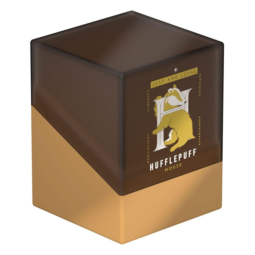 Ultimate Guard Boulder 100+ Hufflepuff deck box with secure closure and soft-touch finish.