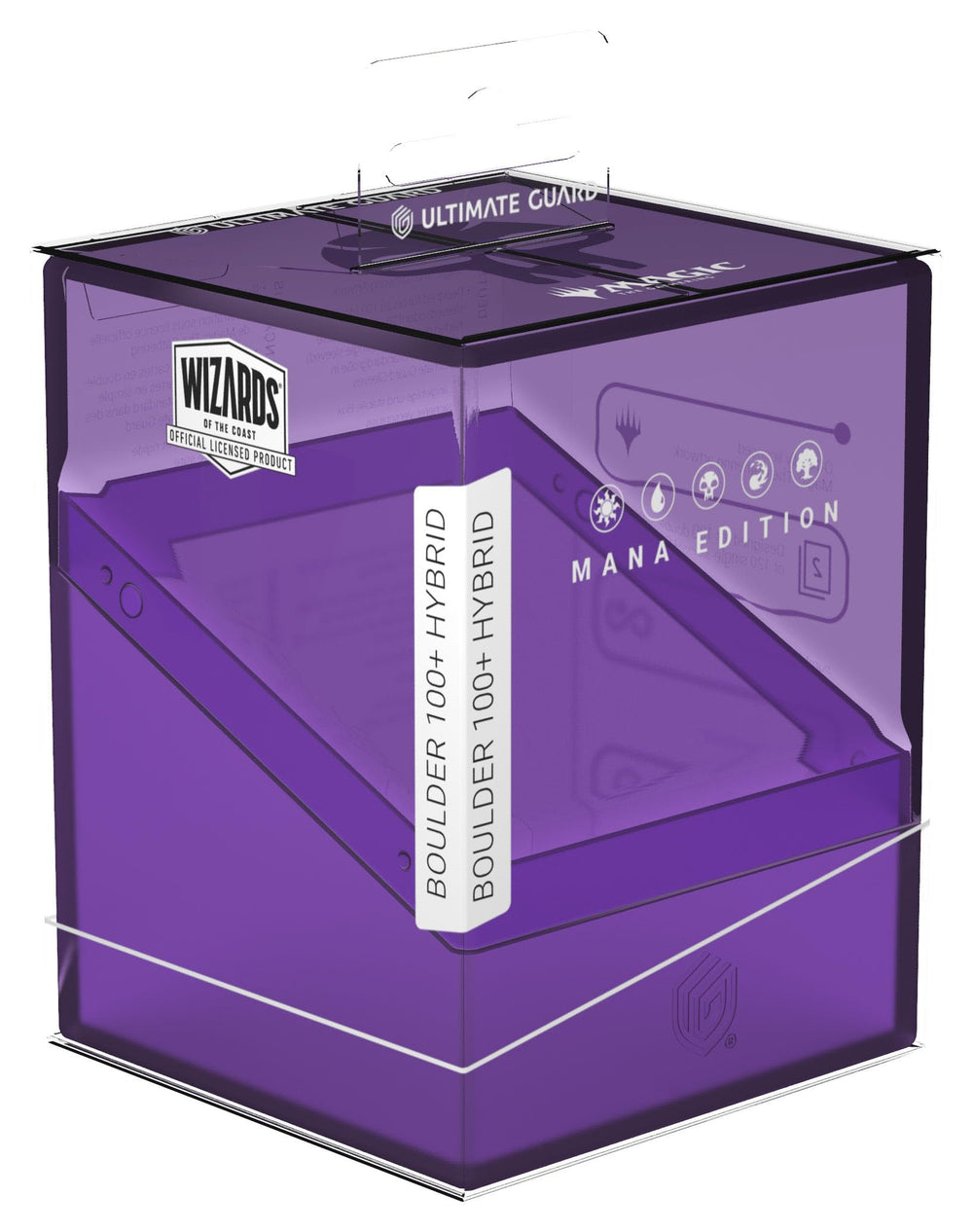 Ultimate Guard Boulder 100+ Hybrid capacity supports 100 double-sleeved cards or 120 singles.
