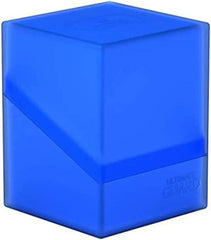Ultimate Guard Boulder 100+ Sapphire front view shows durable card storage capacity.
