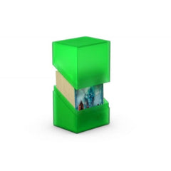 Ultimate Guard Boulder 80+ Classic emerald front view; sturdy storage for 80 double-sleeved cards.