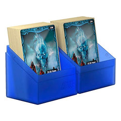 Ultimate Guard Boulder 80-plus Sapphire durable box protects cards during travel.