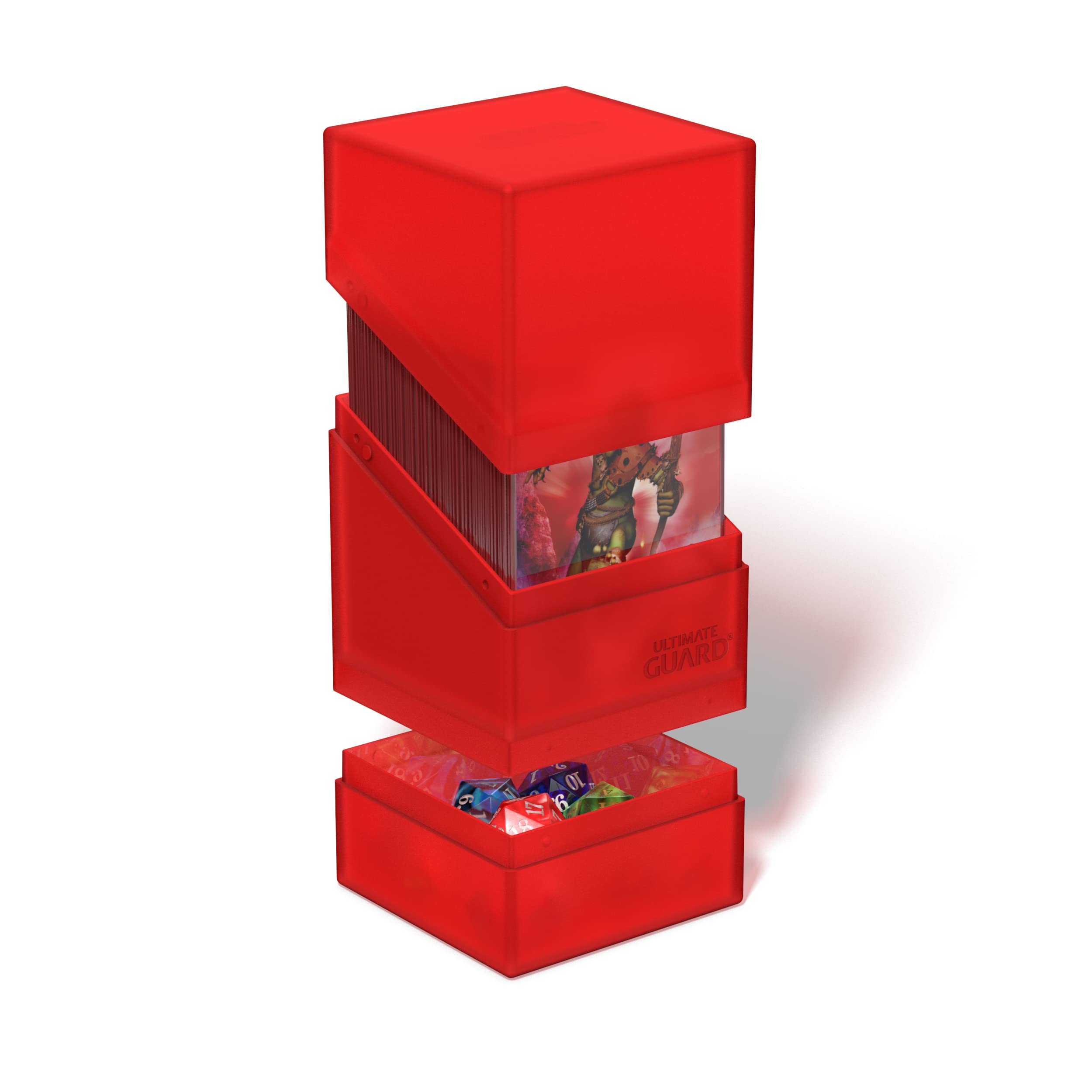 Ultimate Guard Boulder'n'Tray 100+ Ruby dice compartment helps organize dice and tokens