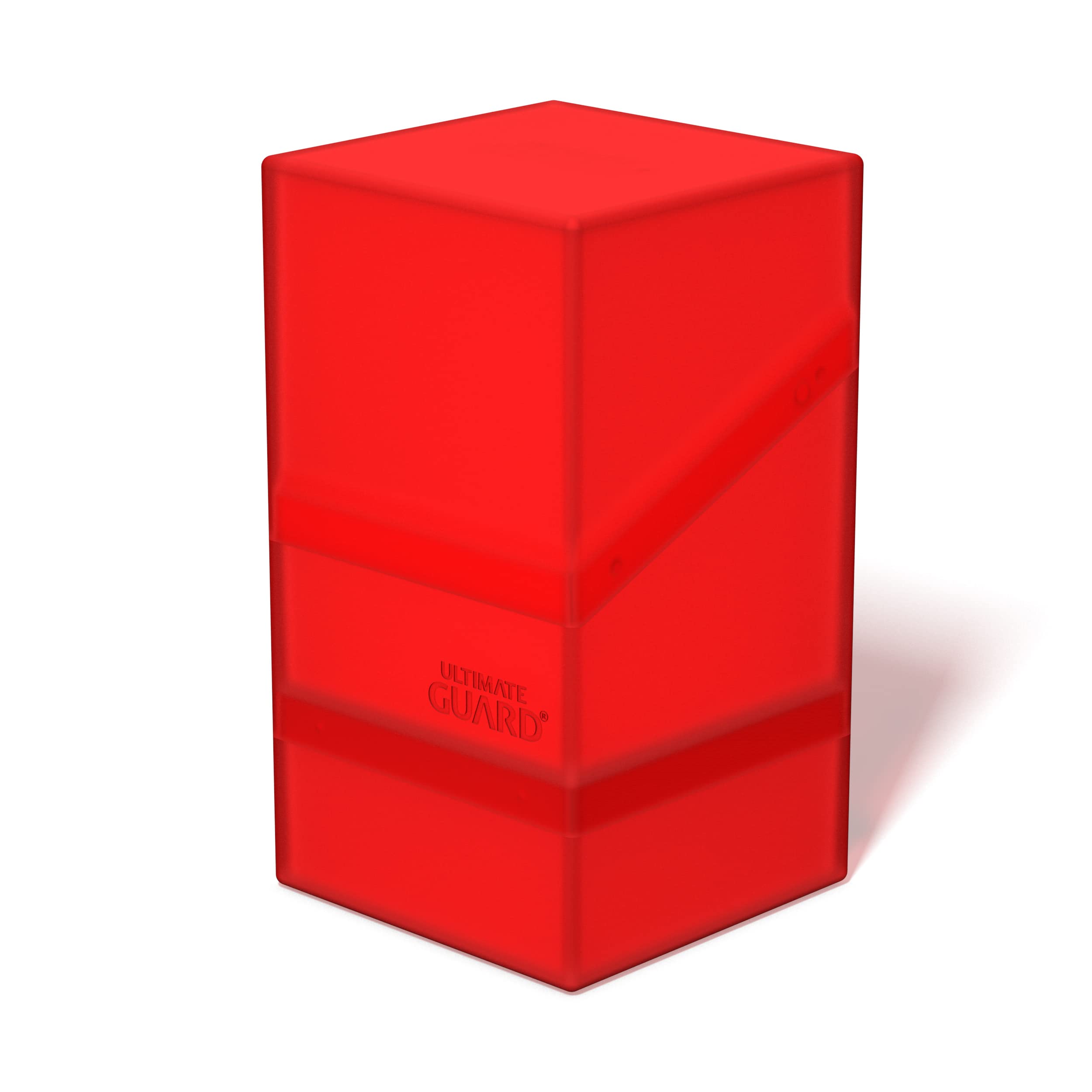 Ultimate Guard Boulder'n'Tray 100+ Ruby open lid for quick access during travel