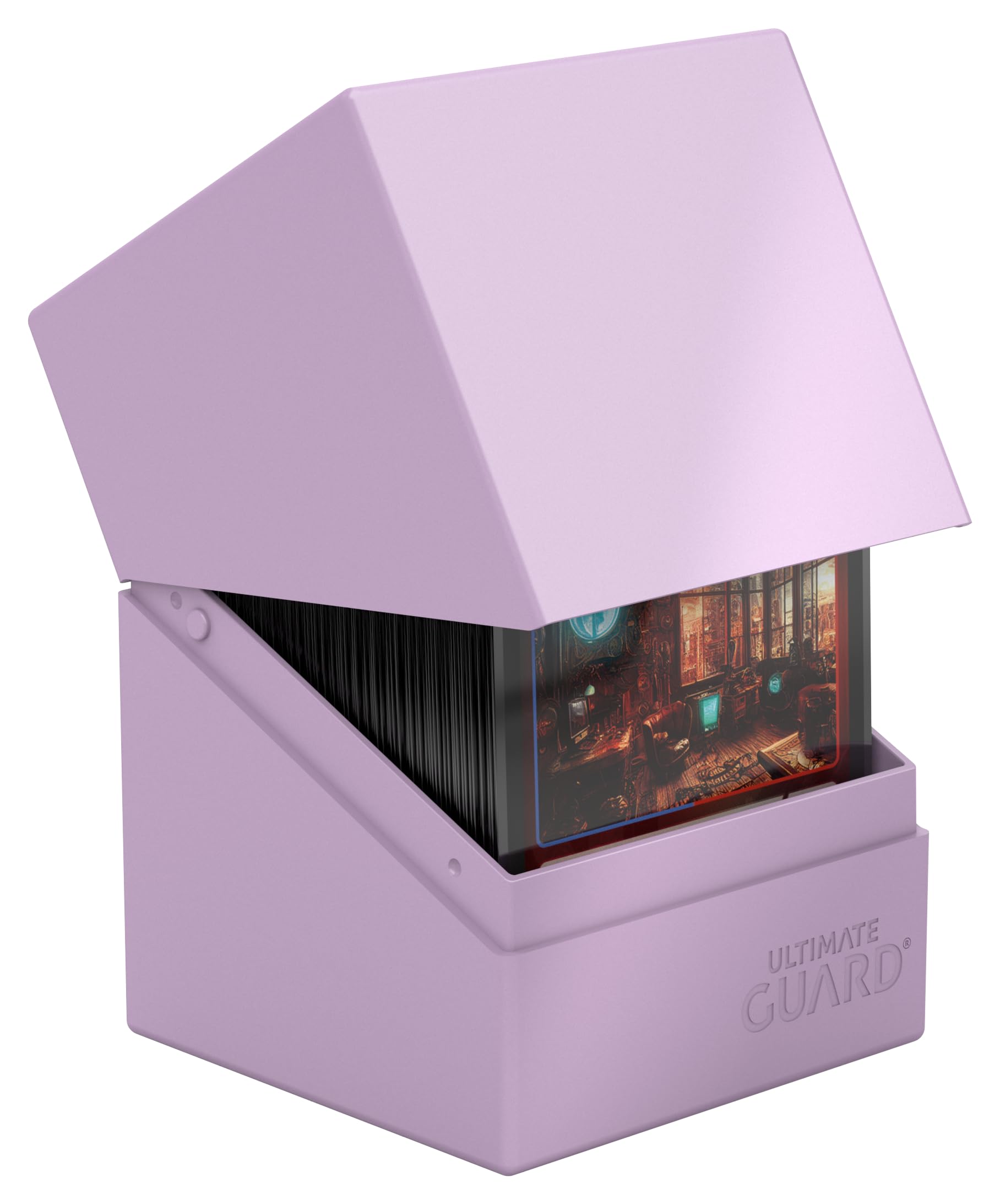 Ultimate Guard Boulder Solid 100+ deck case front view, secure and durable storage for double-sleeved cards.