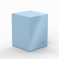 Ultimate Guard Boulder Solid 100+ deck case closed in baby blue for secure double-sleeved cards