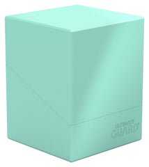 Ultimate Guard Boulder Solid 100+ mint-green front view shows secure card storage