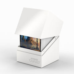 Ultimate Guard Boulder Solid 100+ deck case white inside view with double sleeves