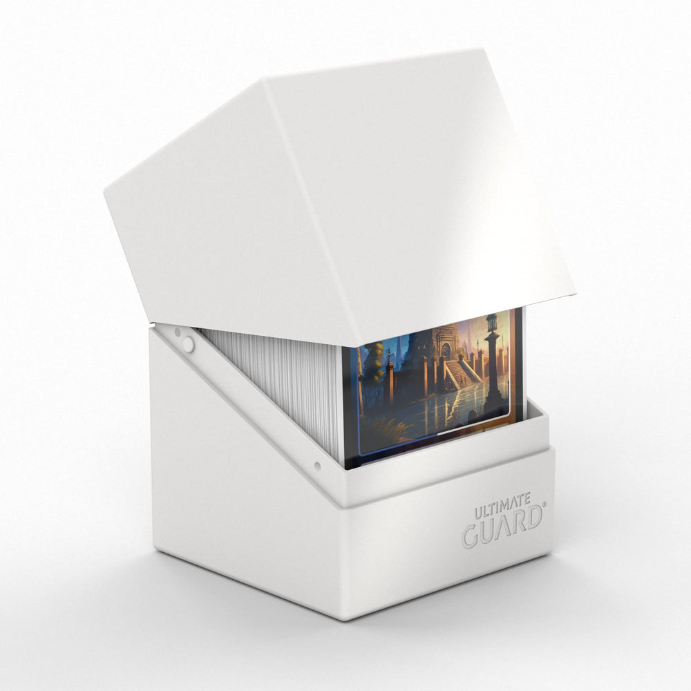 Ultimate Guard Boulder Solid 100+ deck case white side view highlighting sturdy construction