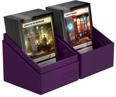 Purple Boulder Solid 100+ case with cards neatly stored