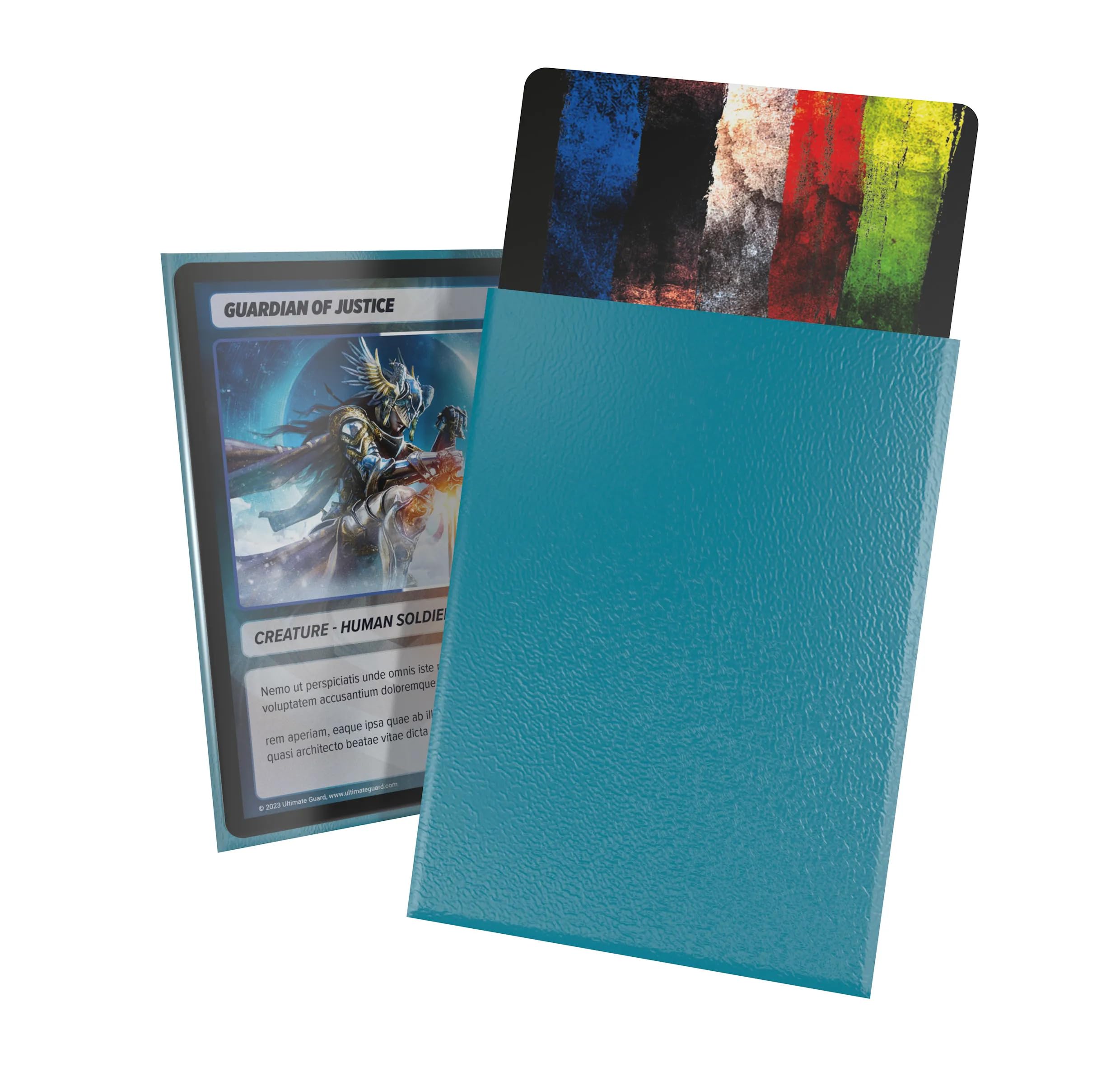 Ultimate Guard Cortex outer sleeve petrol back with crystal-clear card art